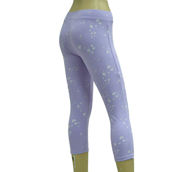 Girl's Knit 4 way stretch color denim Capri Leggings with discharged prints